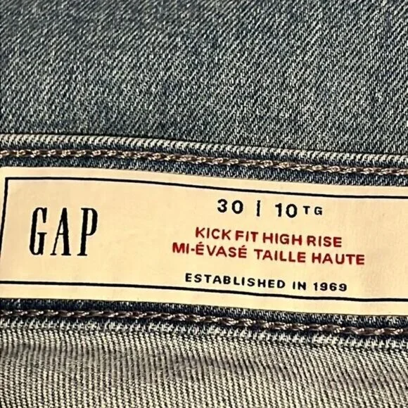 Gap Light Wash High Rise Kick Fit Jeans Size 30 10T - Picture 14 of 16